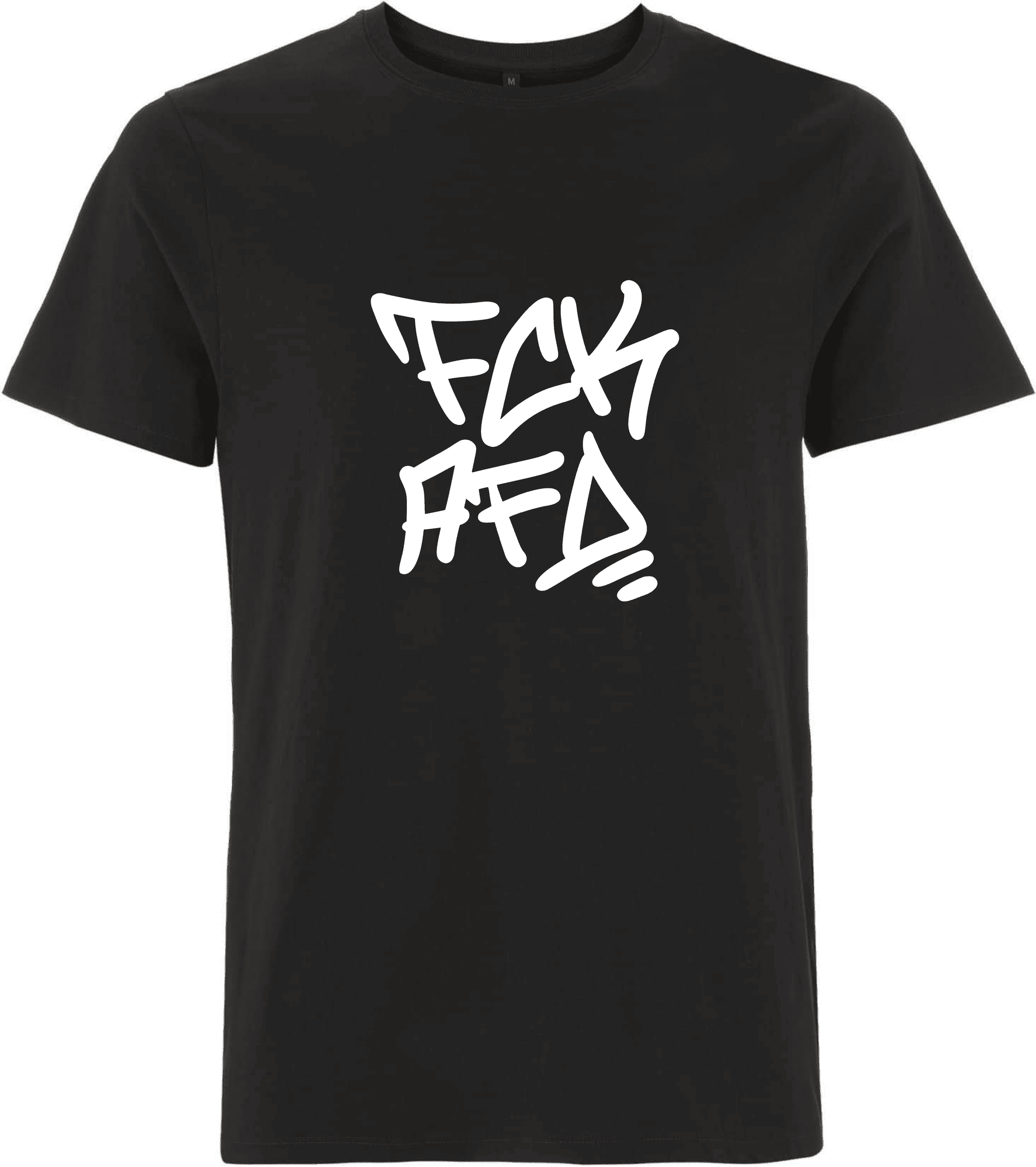 T-Shirt mit kreativem Graffiti-Design auf schwarzem Hintergrund. Schwarzes T-Shirt mit weißem Graffiti-Aufdruck.