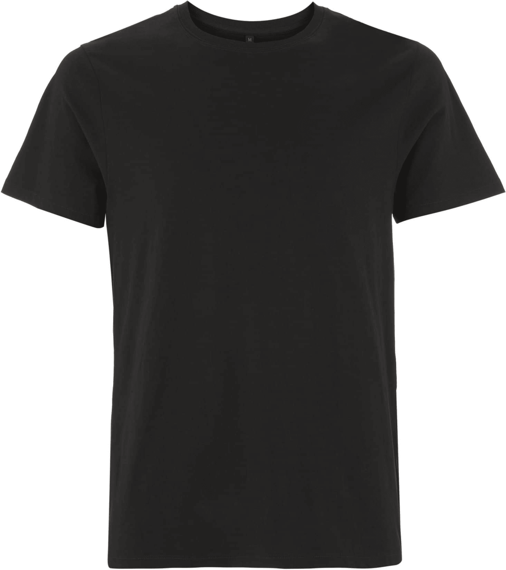 **Titel-Text:** Klassisches schwarzes T-Shirt für jeden Anlass. Schwarzes T-Shirt mit Rundhalsausschnitt und kurzen Ärmeln.