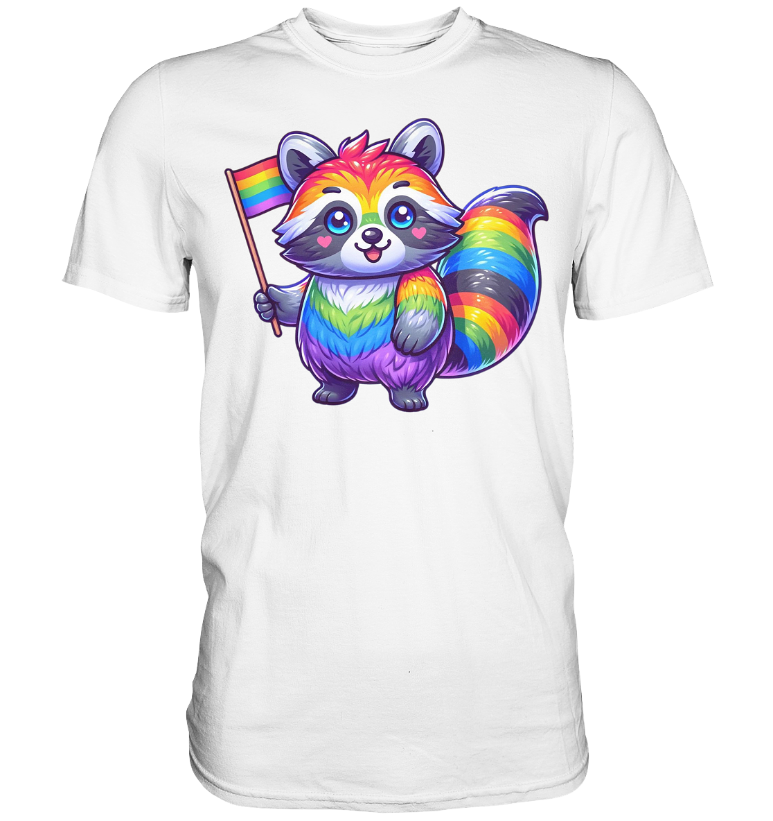Regenbogen Waschbär - Premium Shirt