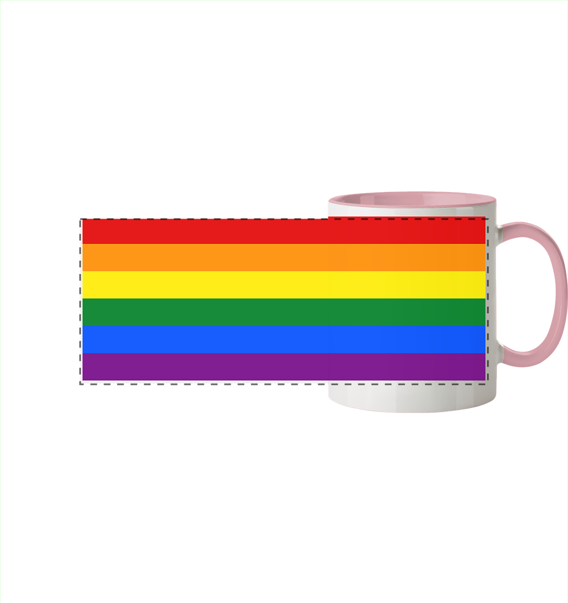 Regenbogen - Panorama Tasse zweifarbig