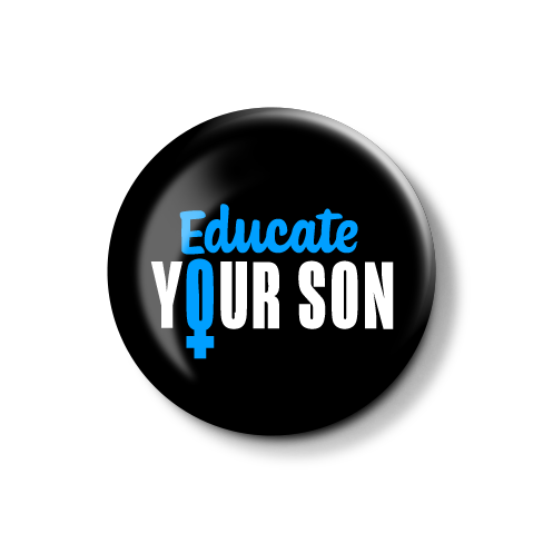 Educate Your Son - Blue/Black | Button