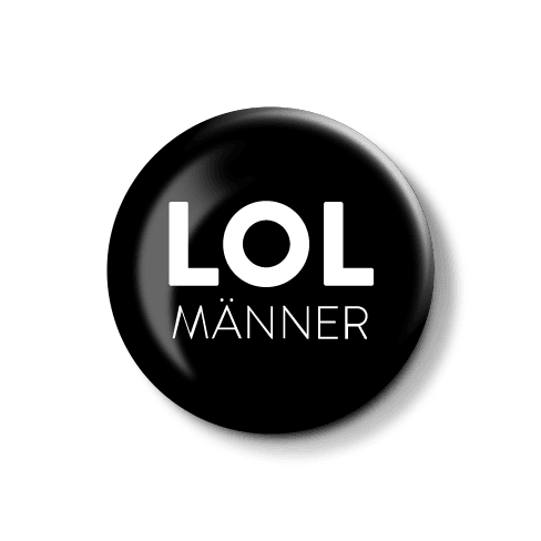 Logo von LOL MÄNNER in zeitgemäßem Stil. Logo mit der Aufschrift "LOL MÄNNER" in modernem, minimalistischen Design.