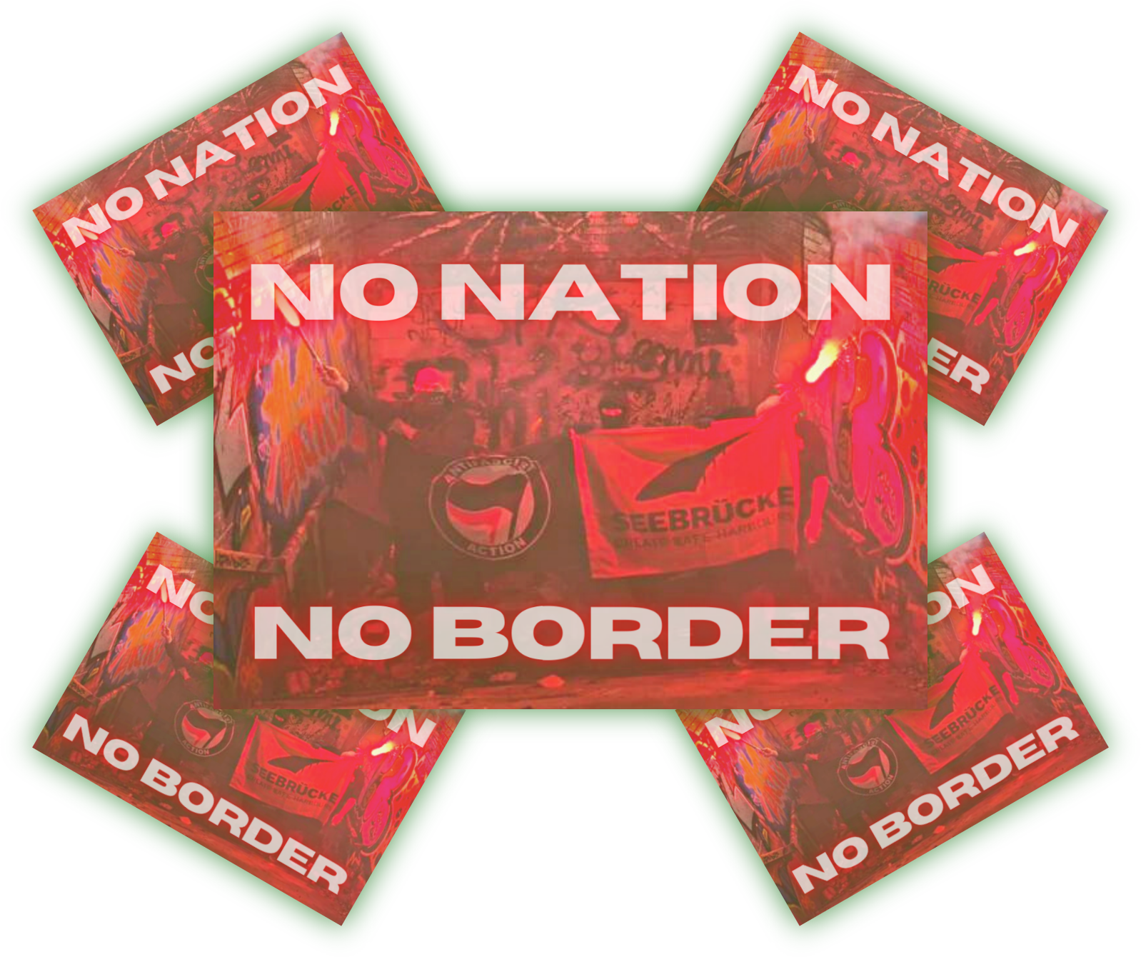 no Nation no Border | Aufkleber